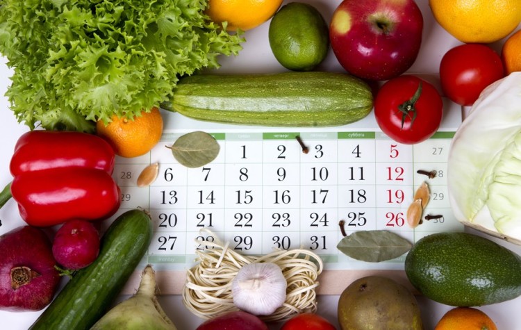 Følg en kalender med årstidens frugter og grøntsager