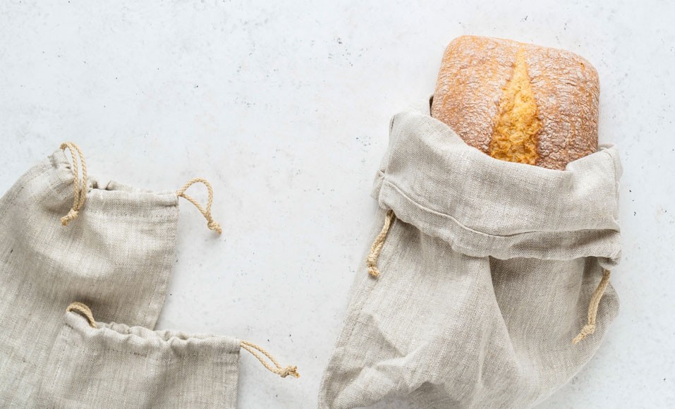 Noll avfall: göra en brödpåse i tyg själv